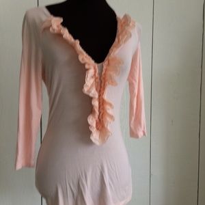 Wyeth Ruffle Peach Top Size Small